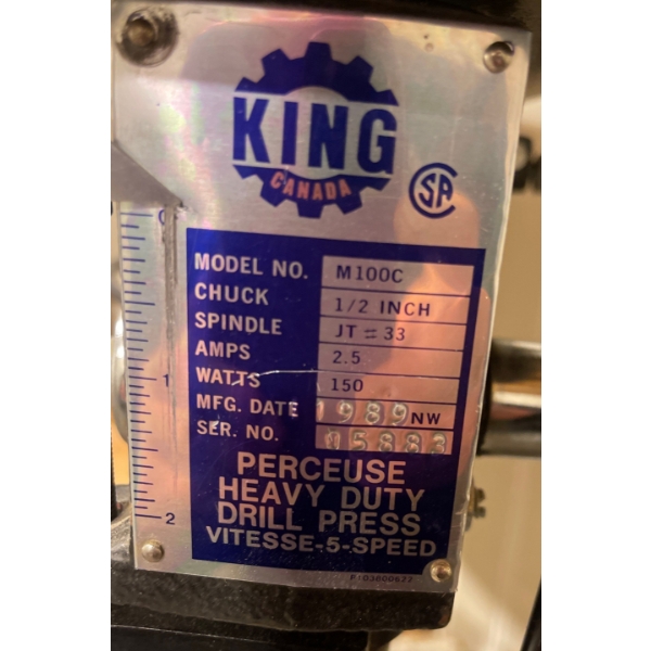 Professional Series Five Speed Drill Press (Removal Required)