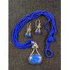 Image 1 : Sterling Silver Lapis Lazuli & Aquamarine Necklace & Ear Rings Set