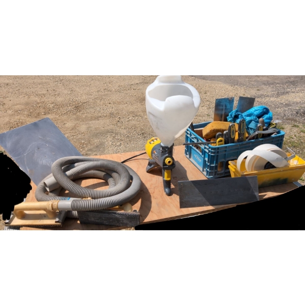 Taping & Drywall Tool Collection Incl. Sanding Hose, Wagner Power Tex & Bag Full of Tools 