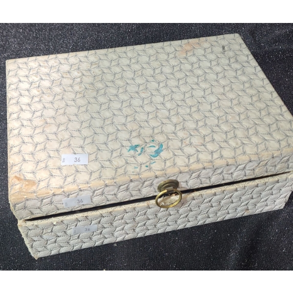 Vintage Jewelry Box 10 W, 7 D, 3.5 T and Assorted Costume Jewelry