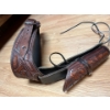 Image 2 : handmade brown leather gun holster with ammo belt