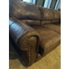 Image 5 : Large Thick Leather Couch, Well Loved But Great Quality - 89W, 35D, 34T 