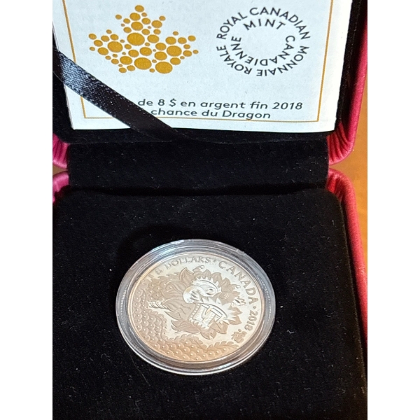 2018 $8 Dragon Luck - Pure Silver Coin