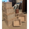 Image 1 : Nesting Wicker Baskets with Leather-Look Storage Canister