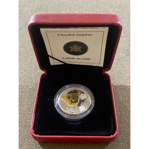 2004 Canadian 50-Cent Sterling Silver Coin, Clouded Sulphur Design