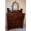 Image 1 : Victorian 19th Century Flamed Mahogany Large Chest of Drawers w/Mirror 