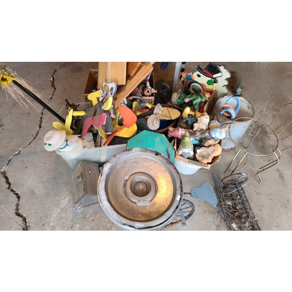 Garden and Yard Decor Including: Ornamental Bicycle 36 W, 24 T, Gnomes, Birdfeeders, and More!