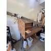 Image 2 : Rolling wooden workbench with a bin full of small pieces of carpentry wood oak cedar +MORE