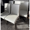 Image 2 : Vegan Leather Dining Chairs w/ Criss Cross Chrome Base (5) 31"Tall