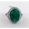 Image 1 :  Silver Emerald gemstone Ring 6.4 ct Certified ($13,025 Appraisal)