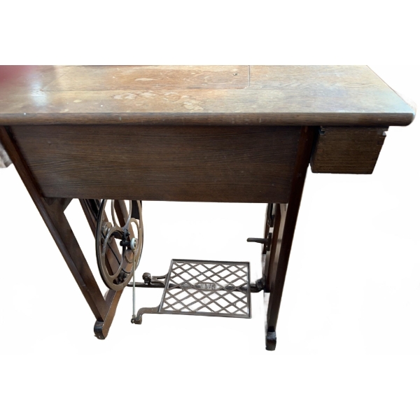 Empe Treadle Sewing Machine Table with Drawers and Accessories