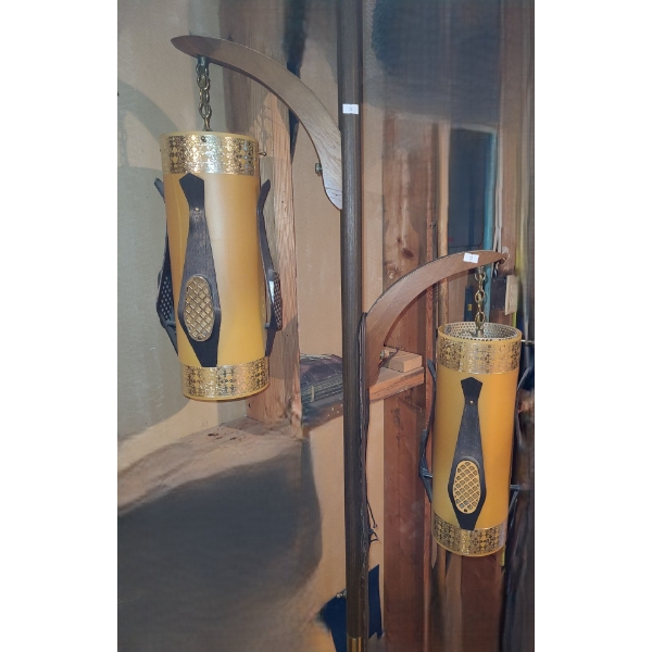 Tension Rod Vintage Light Adjustable Height- As Pictured: 91 T, Shades 5" Diameter Top, 14 T 