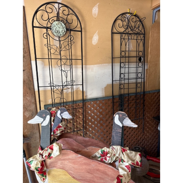 Garden Trellis 62T w/ Hand Painted Geese & Lattice Sheet  