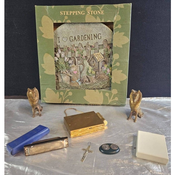 Decorative and Collectible Items with Stepping Stone, Harmonica, and More