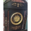 Image 2 : Marble Mantle Clock w Carved Golden Accents 12 w 7 d 16 h (Needs Repairs)
