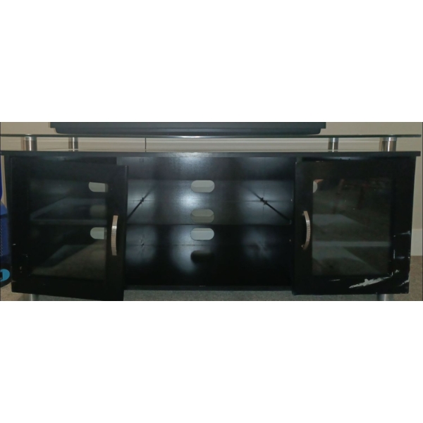 Trendy Retro T.V Stand With Glass Top And Doors  48" x20" x28" tall