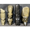 Image 2 : Hand Carved Black Obsidian Aztec Statues