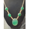 Image 2 : Stamped .925  22-Inch Aventurine Necklace and Brodzite Bracelet 