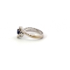 Image 2 : 18KW Sapphire(0.40CT) & Diamond(5=0.015CTW FG-SI) Ring SZ 7.5, 4.40grams