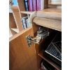 Image 5 : Vintage 1970s teak shelving unit comes in three pieces with easy roll shelving and tons of storage s