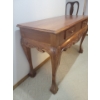Image 6 : Antique Chestnut Console Table / Buffet / Secretariat 34x15x31 w/ Claw Foot Upholstered Chair