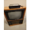 Image 1 : Zenith SG2721H SDTV and VCR VRJ424HF in Swivel Base Oak Cabinet 41 W, 14 D (21 D Including TV), 41 T