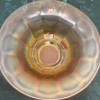 Image 4 : Marigold Carnival Glass Candle Stick & Wide Panel Clambroth Bowl-Imperial Co