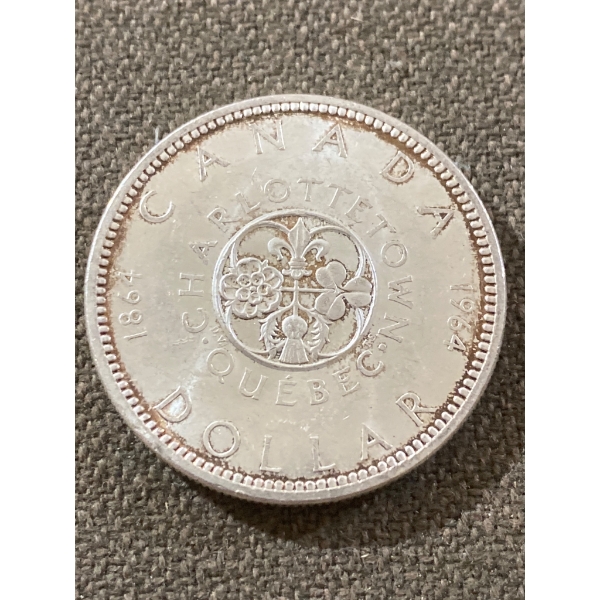 1964 Canada Charlottetown Commemorative Silver Dollar Coin