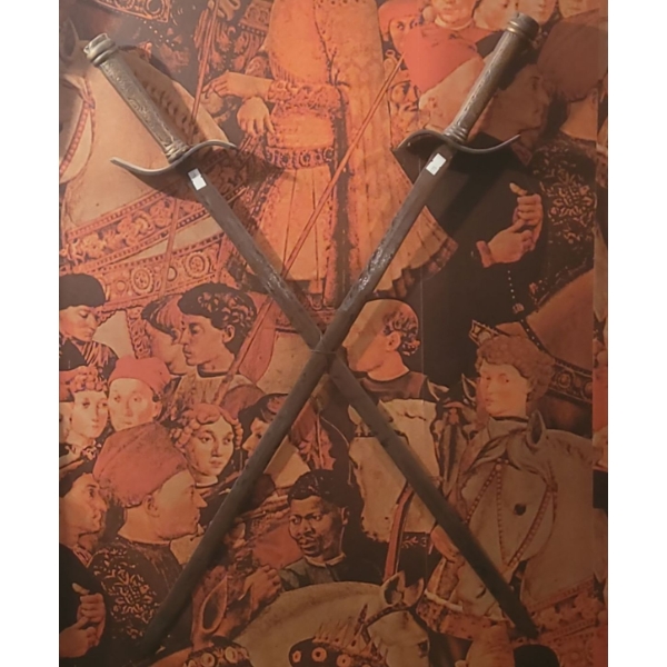 Pair of Metal Decorative Swords - 34L Each 