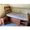 Image 1 : Vintage Bedroom Set with Bed, Nightstand, and Shelf 