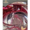 Image 4 : Vintage Val Saint Lambert Pink And Clear Crystal Vase From Belgium, Dating From The 1960s 8''HEIGHT 