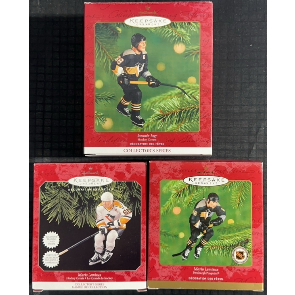 3 Hallmark Keepsake NHL Hockey Ornaments in Boxes
