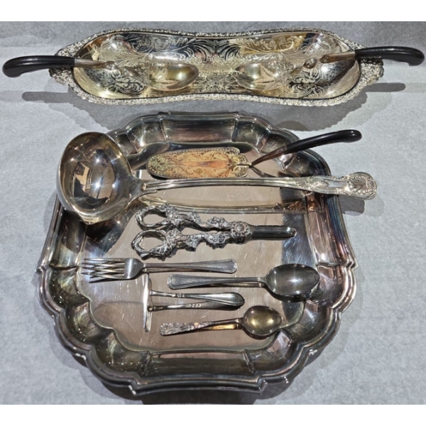 Silver Plated Serving Ware Collection Intricately Designed Serving Cutlery