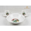 Image 5 : Vintage Tea Set Decorated With A Festive Holly & Berry Cups Saucers A Covered Sugar Bowl & A Creamer