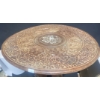 Image 3 : Vintage Hand Carved Inlay Bone Wood Moroccan Side Table 22x23