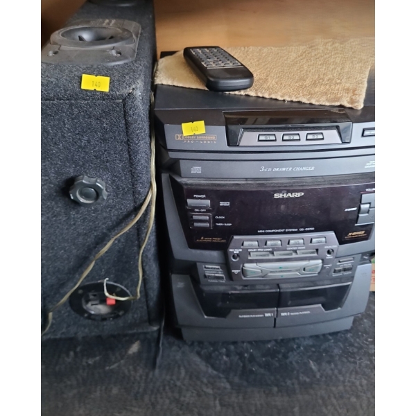 Pioneer TS-TRX800 Speaker and Sharp Mini Component Model CD-C3700C w/ Remote and Mini Speakers