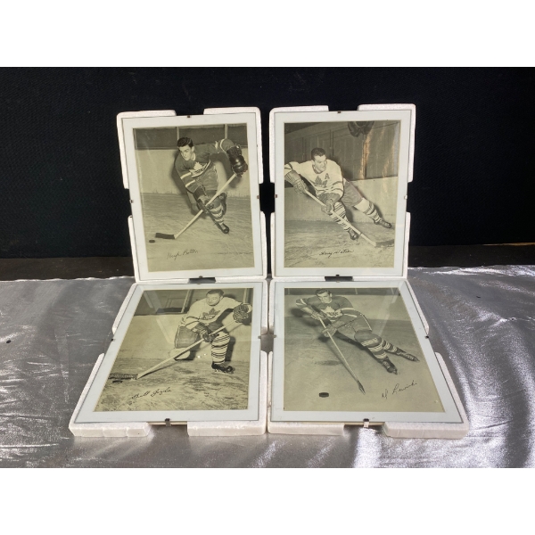 Four Toronto Maple Leafs Signed Black-and-White Photographs