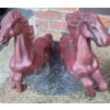 Image 2 : Pair of Ceramic Garden Decor Horse Figurines 15 W, 16 D, 17 T
