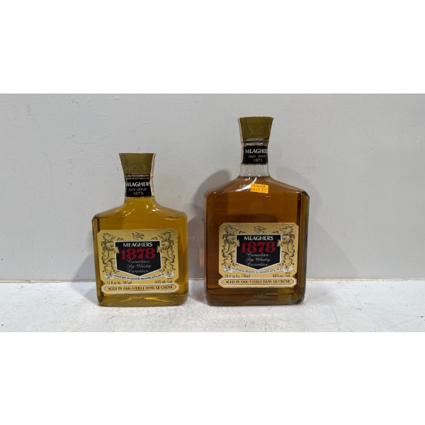 Meaghers Canadian Rye Whisky 710ml & 341ml - Sealed 1977