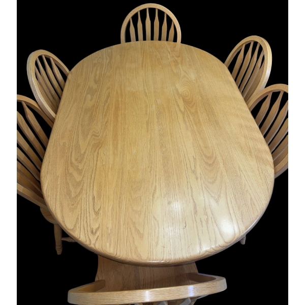 Cedar Oblong Dining Table w/ 6 Chairs 74Wx29H 