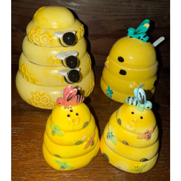 Stackable Beehive Ceramic Measuring Cups & Beehive SNP Shakers & more