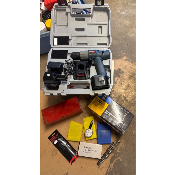Ryobi Power Drill Set with Accessories and Dual Pulley Kit