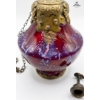 Image 3 : 19th-Century Chinese Vase With A Vibrant Oxblood Red And flambé Purple Glaze 9''INCHES IN HEIGHT.