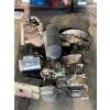 Image 1 : two antique motors, one champion 196 cc motor electric motor and vintage gas tank


