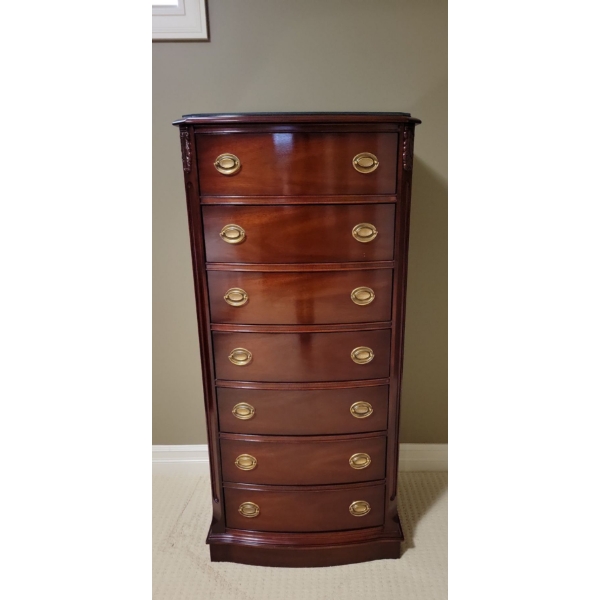 Lux MALCOM Mahogany Tall Boy Dresser 25x17x54
