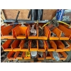 Image 2 : wall mounted screw bin organizer with all contents, must bring tools to remove off the wall