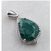 Image 2 :  Silver Emerald gemstone Pendant 3.6 ct Certified ($15,367 Appraisal)