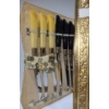 Image 4 : Vintage Bone Handle: Knives, Forks w/ Case 10 W, 7 T (Closed and Flat), Carving Set and More!