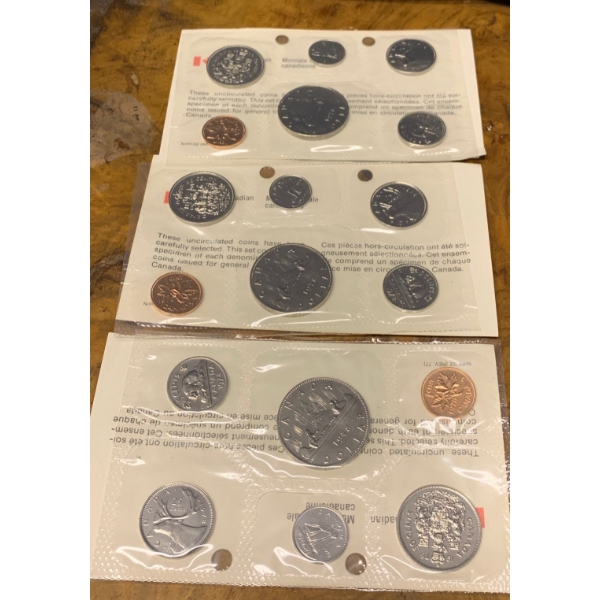 Three 1978 RCM Collectable Uncirculated Coin Sets