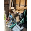 Image 9 : contents of shed several tarps, several buckets of coal pumps, dollies, Jerry cans, no delivery Brin